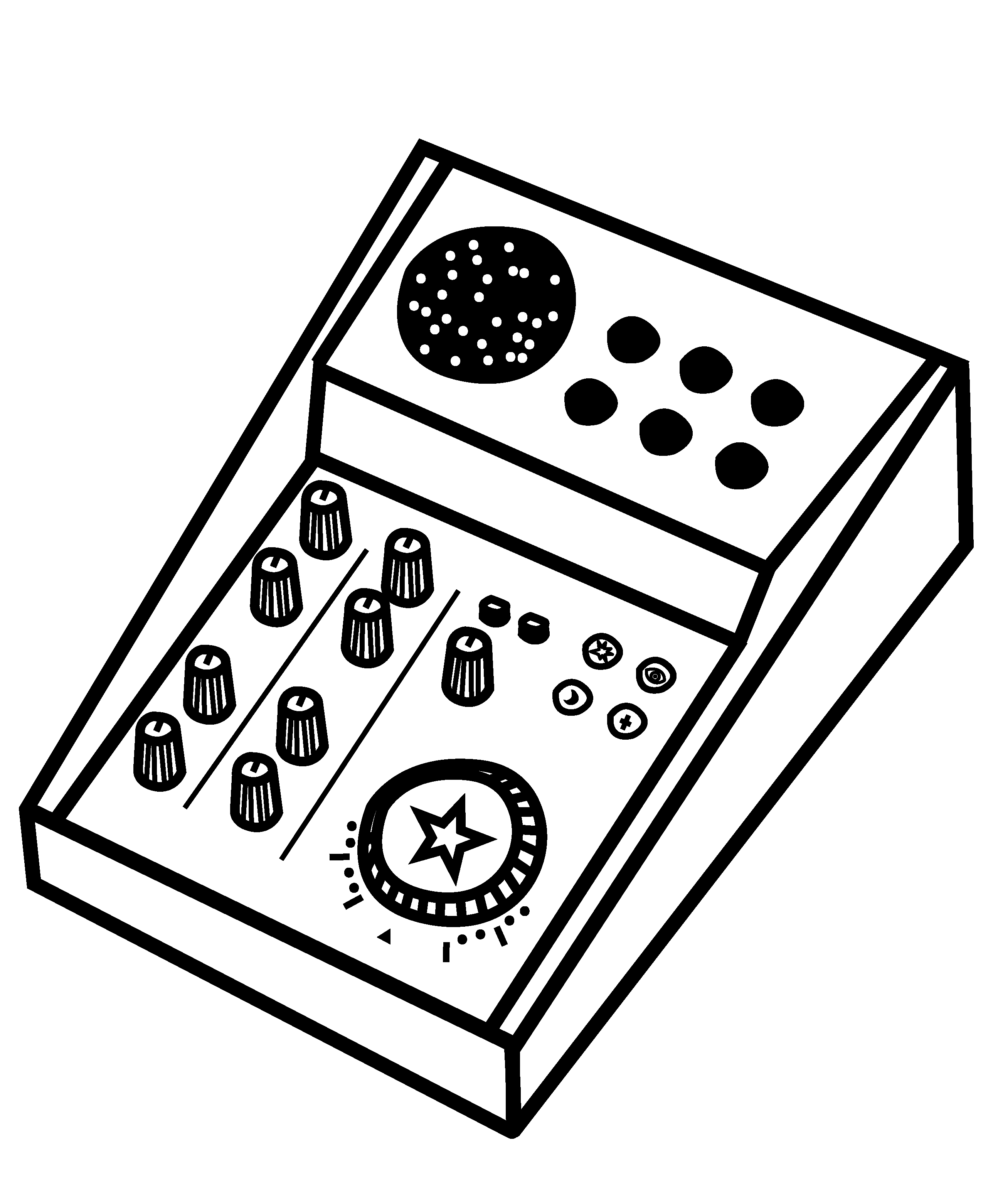 une table de mixage avec des étoiles