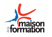 une étoile bleu et rouge, logo de la maison de la formation