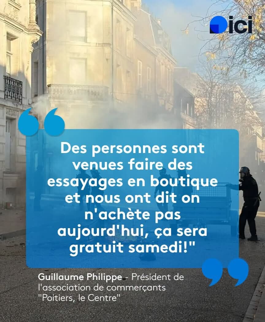 déclaration de Guillaume Philippe président de l'association des commerçants de poitiers centre à la presse.