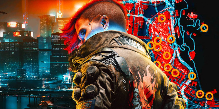 Personnage de la série animée Cyberpunk vu de dos et tournant le visage vers nous