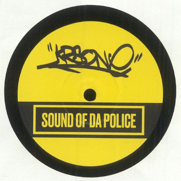 L'image représente le sticker central d'un disque vinyl sur lequel est marqué KRS-ON - Sound of da police